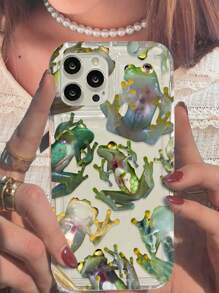 逼真的青蛙印花透明手机壳，适用于 防水防震防摔防刮 - 彩色 - 查看 3