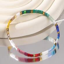 1 pieza Pulsera de mujer con cuentas de vidrio TILA de estilo bohemio y colorida, regalo perfecto para hombres y mujeres