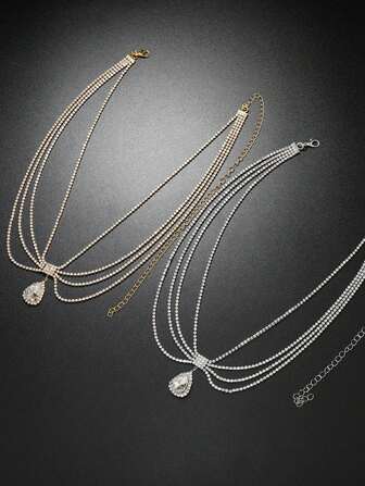 Europeisk och amerikansk pannprydnad i retrostil i kristall, bröllopshuvudstycken, teardrop pannband, bohemiska håraccessoarer