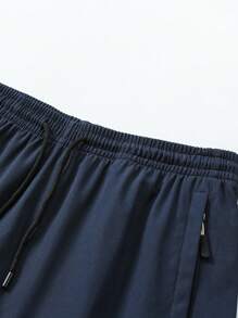 شورت صيفي للرجال برضاقة فضفاضة، مقاس كبير الحجم، خفيف الوزن، بطول 5 بوصات، للبسكتبول الأمريكي والجري - الأزرق - مشاهدة 4