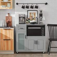 SoBuy Kitchen Cabinet FSB78-HG - Grey - View 3