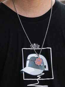 1 Piece Hip - Hop Street - Style Stainless Steel Necklaces With Cartoon Smiling Face Enamel Pendants For Best Friends, Daily Wear