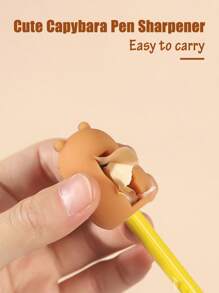 1pc/2pcs/3pcs/4pcs Cute Animal Capybara Pencil Sharpener, Creative Student Stationery, Pencil Sharpener Cute Capybara Pencil Sharpener, Fun Stationery, Suitable For Students, Home Schools, Teachers, School Supplies, Classrooms, Holiday Gifts,Back To School - Multicolor - View 7