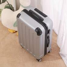 20-Inch Rolling Suitcase, Wheeled Luggage, Unisex Design, Quiet, , Password Lock, Scratch-Resistant - Silver - View 3