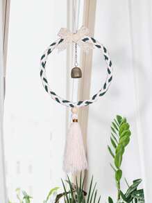 1pc Butterfly Bell Wind Chime Wall Hanging Dreamcatcher Tassel Decor, Boho Home Decoration - Multicolor - View 2