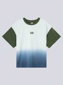 zosee 2025 Nieuwe Kinderen Jongen Korte Mouw Gradiënt T-shirt Modieus Kinderen Zomer Top Half Mouw, Zosee