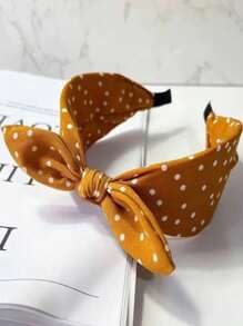 1件复古简约蝴蝶结发箍，新款时尚宽边发圈，百搭高端发饰，发带头箍，发圈头饰，美妆家居发饰 - 彩色 - 查看 5