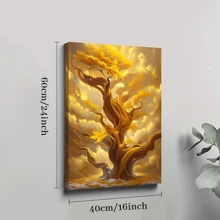1Pc Framed Canvas Poster, Money Tree Money Falling Wall Art Canvas Paintings, Ideal Gift For Bedroom Living Room Corridor, Wall Art, Wall Decor, Winter Decor, Room Decoration