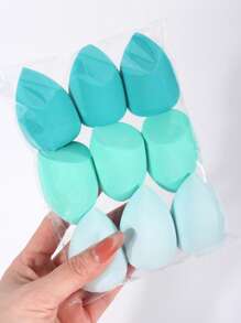9pcs Multi-Color Makeup Sponges, Suitable For BB Cream, Foundation, Setting Powder To Create Flawless Complexion. Also Can Be Used With Concealer, Blush, Eyeshadow. Expands When Wet, Latex-Free, Dual-Use Wet & Dry, Fits All Skin Types.