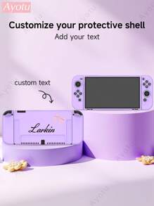 1pc Customizable Bow Pattern & Name Design Protective Case Compatible With Nintendo Switch/Switch OLED/Switch Lite, Soft TPU Protective Shell Compatible With Switch Console, Switch Game Console Accessories, Switch Joy-Con Accessories, Can Charge With Dock Without Removing Case, Ideal Gift For Students, Colleagues, Friends, New Year, Back To School - With Bow Style - View 10