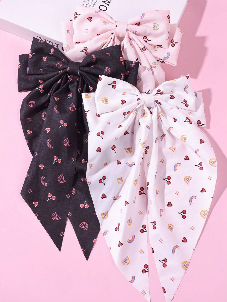 3pcs Little Girls Cute Star, Moon, Bow Hair Clips, Minimalist & Creative Hair Accessories