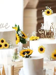 Mini Artificial Sunflower Head, Imitation Silk Sunflower Head For Handicrafts, Garden Style Wedding DIY Hand-Decorated Wedding Bouquet, Mother's Day Gift, Teacher Thank You Gift, Teacher Graduation Ceremony, Summer Home Improvement