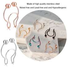 2Pcs Fake Nose Ring,Faux Piercing Jewelry Fake Nose Ring Hoop For Faux Septum Nose Ring Women Men - Nose Clip - View 5