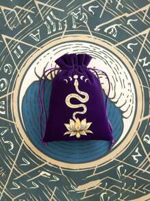 1/6pcs Hot Stamping Velvet Drawstring Pouches - Jewelry Bag - Polyester Tarot Pouch With Astrological, Celestial, And Tree Of Life Designs - Multipurpose Storage For Jewelry, Dice, Cosmetics - Perfect Gift For Travelers & Occult Enthusiasts - A2 - View 20