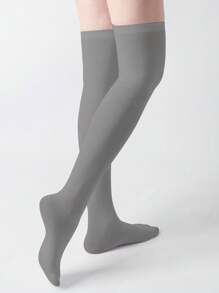 1 Pair Multi-Color Velvet Over-The-Knee High Socks, Fashion & Versatile, Spring And Autumn
