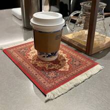 1 件餐垫、杯垫或咖啡垫，带法式流苏复古艺术装饰、圣诞节和万圣节礼物、派对餐具、桌面装饰