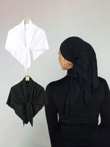 1 pièce Bandeau triangulaire antidérapant pour femme, coiffe hijab de couleur unie confortable, bandeau de sport respirant pour porter quotidien avec abaya, accessoires de voile