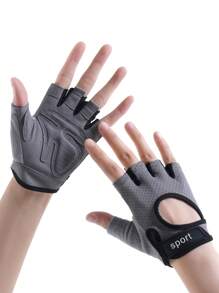 1 Pair Spring Cycling Half Finger Gloves, Outdoor Sports, Hiking, Fitness, Anti-Slip Hand Protection, Unisex - Multicolor - View 5