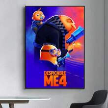 1pc Wall Arts Posters Anime Vintage D - Despicable Daddy 4 Posters Fancy Living Room Bar Wall Painting Retro Decorative Painting In The Middle, Suitable For Living Room, Dining Room Or Bathroom, Room Decoration, High Quality Without Frame, Indoor/Outdoor Canvas Art, Frameless