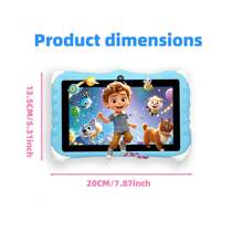 Tabletă pentru copii 1 bucată, Tabletă de 7 inchi pentru copii, Android 12/2GB RAM 32GB ROM/2.4G WiFi(802.11 B/G/N)/Afișaj IPS 1024x600/Control parental/3000mAh/Camera dublă (0.3MP+2MP)/Cpu Quad Core, Carcasă pentru educație MTK 67, 67 Adaptor), Cadouri pentru copii, Albastru/Roșu