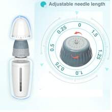 1 PIEZA Puntas de aguja ajustable en profundidad de 0-1,5 mm, Punta de aguja de titanio Bio, aplicador de microagujas derma stamp para esencia, penetrador para mejora de la piel reutilizable