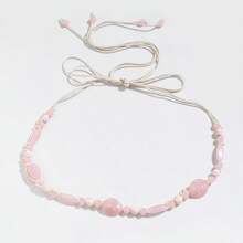 1 件女式波西米亚风格蜡绳编织打结木珠腰链，手工制作休闲度假腰带 - 腰鏈 - 查看 7