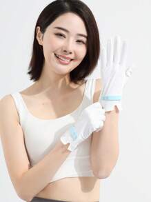 زوج من قفازات النساء الخفيفة الواقية من الشمس، قفازات تبريد من الحرير الجليدي التنفسية للحماية من الأشعة فوق البنفسجية، مناسبة للقيادة والدراجات في الصيف - متعدد الألوان - مشاهدة 1