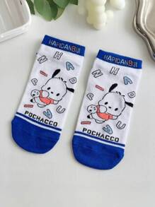Sanrio 5 Pairs Sanrio New Colorful Patchaquuo Non-Slip Straight Tube Socks