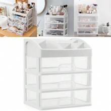 NetHong Desktop 4 Tier Makeup Case Holder Drawers Cosmetic Organizer Jewelry Storage Box - White - View 11