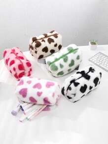 1 Stück Stifteetui in Kissenform, verschiedenfarbiges Herzdesign für Stationäraufbewahrung, verwendbar zur Aufbewahrung von Schreibstiften, Radiergummi und Linealen, Bürobedarf, wichtiger Schulbedarf für die Schulanfang