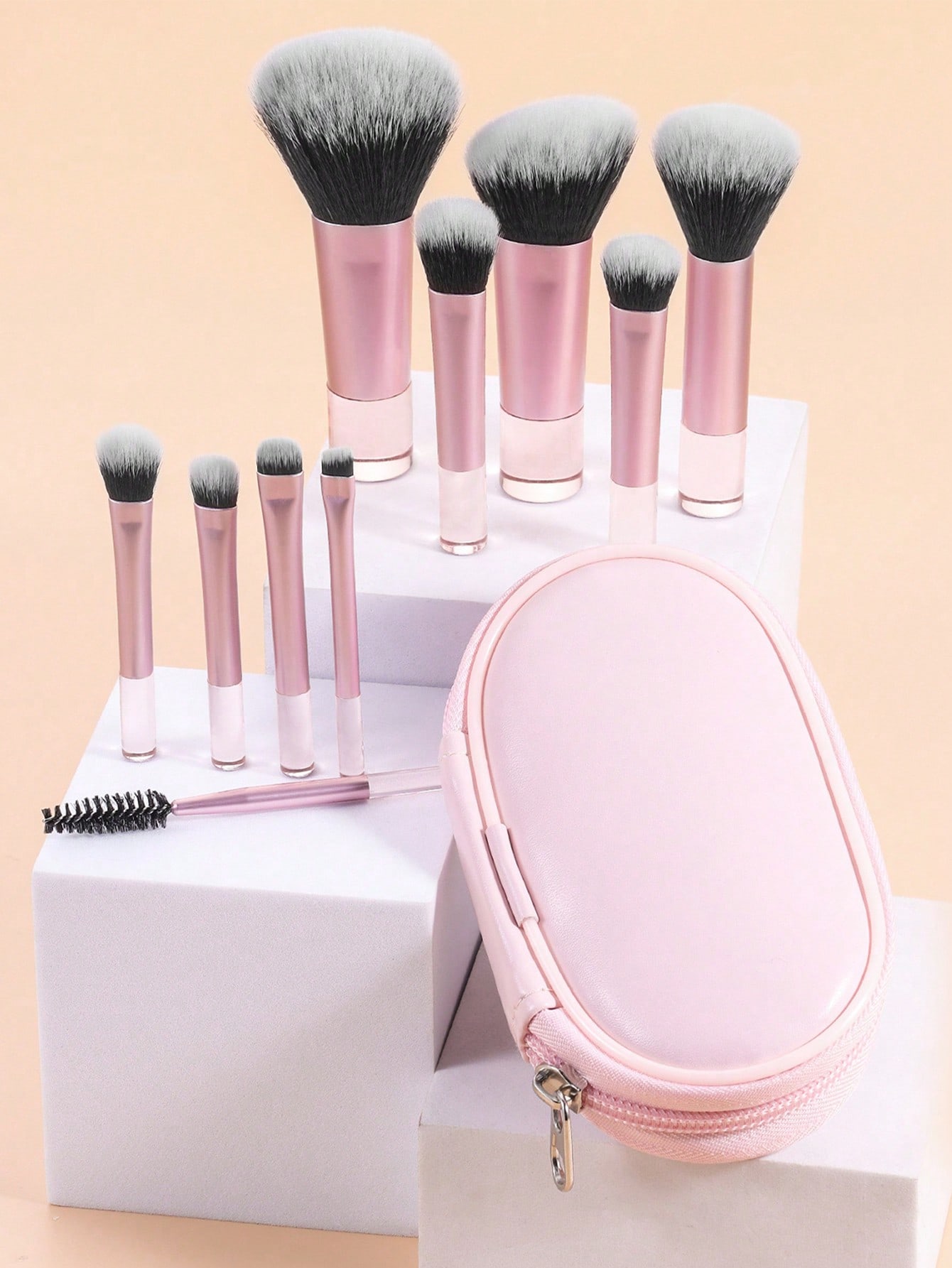 10 قطع فرشاة مكياج صغيرة محمولة لكل من البودرة الف...