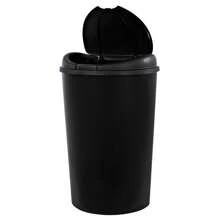 Holiday Discount 12.8 Gallon Trash Can, Semi Round Touch Top Kitchen Trash Can, Black