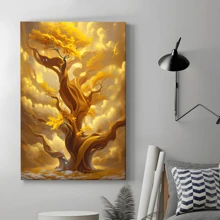 1Pc Framed Canvas Poster, Money Tree Money Falling Wall Art Canvas Paintings, Ideal Gift For Bedroom Living Room Corridor, Wall Art, Wall Decor, Winter Decor, Room Decoration