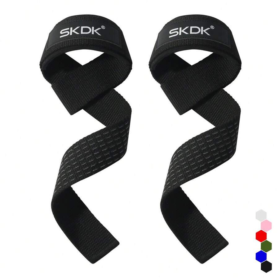 1 Pair Deadlift Assistance Bands With Anti-Slip Silicone Design, Training Aid - Black - View 1