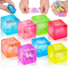 1/3Pcs Random Color Cube Stress Balls Sensory Ice Toy Balls For Anxiety Relief - Funny Fidget Stress Balls Stress Calming Toys