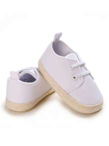 Fashionable White Canvas Casual Shoes For Infant Boys, Soft Bottom Comfortable Toddler Walking Shoes - White - View 4