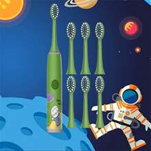Cepillo de dientes eléctrico a batería serie espacial con 3-7 cabezales de repuesto de cerdas suaves, suave para las encías, ideal para la higiene oral diaria, gran regalo para los padres (baterías no incluidas) - Multicolor - Ver 18