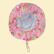 1 件婴儿/幼儿/儿童卡通印花渔夫帽，0-6 岁，可调节宽边沙滩太阳帽，防紫外线 UPF50+