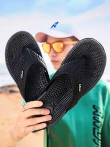 1 Pair Men's Lightweight Comfortable Clogs Hollowed Out Anti Slip Garden Shoes Men Mesh Summer Sandals For Men's Casual Outdoors Non-Slip Thick Sole Beach Flip Flops Slippers