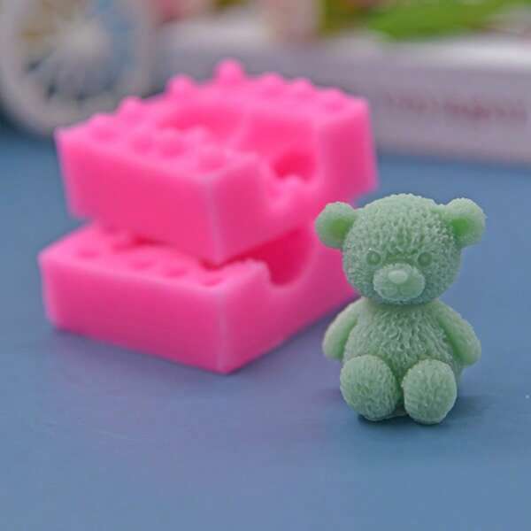 1pc 3D Bear Shaped Silicone Candle Mold