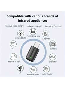 智能红外遥控器适配器兼容 iPhone 系列，一体式遥控器兼容三星、夏普 - 黑色 - 查看 3
