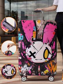 1件動物印花行李箱套，適用18-32英吋行李箱，彈性可拉伸、防刮防塵，時尚行李裝飾配件 - 彩色 - 查看 8