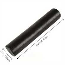 1 Stück Schaumstoffrolle für Muskel-Massage, Rückenrolle, Yoga-Säule, Fitnessgeräte, glatter schwarzer Schaumstoffroller, Größe verfügbar (Farbe: Schwarz, 45*15cm)