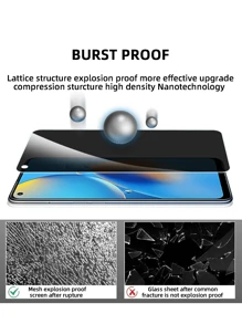 3Pcs Privacy Screen Protector Compatible With OPPO [Anti-Spy Tempered Glass], Ultra HD, Anti-Scratch, Bubble-Free, Easy Install 9H Protective Glass Compatible With Samsung Galaxy Gift For Birthday, Family, Friends Phone Screen Protector, Phone Accessories Waterproof Shockproof Anti-Fall Anti-Fall Anti-Fingerprint Full Cover - Dark Grey - View 4
