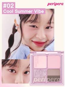 Peripera K-Beauty Ink Pocket Shadow Palette，四色眼影，奶油配方，可混合哑光和闪光色调，易于涂抹，日常化妆，韩国化妆品，6.4g