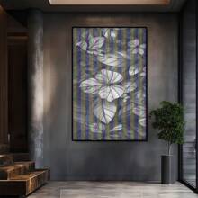 Fleurs abstraites dans leurs couleurs douces. Grande peinture murale encadrée en bois, décoration d'intérieur, peinture à l'huile - Chambre, salle de bain, salon, bureau, cuisine, cadeaux de Noël - 1 pièce