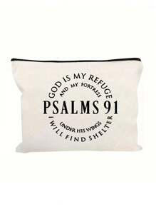 Multi Functional Canvas Zipper Medicine Bag - Psalms 91 Themed Makeup Bag - Lightweight And Odorless Polyester Travel Wash Bag,Perfect Travel Organizer For Cosmetics And Stationery,Fun Patterned Canvas Medical Bag,Essential Travel Makeup Bag:Girls' Travel Life Bag - Multicolor - View 13