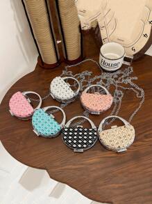 A Simple, Fashionable And Exquisite Girl's Crossbody Bag, Mini Exquisite Princess Style Diamond Inlaid Crossbody Bag With Red Envelope At The Mouth, Perfect For Queuing Up To Give Girl The Perfect Gift At Banquets And Gatherings - Multicolor - View 1