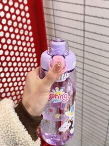 儿童水杯，女孩用可爱塑料茶水分离杯，2025 年新设计，适合学校 - 紫色 - 查看 7