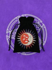 1/6pcs Hot Stamping Velvet Drawstring Pouches - Jewelry Bag - Polyester Tarot Pouch With Astrological, Celestial, And Tree Of Life Designs - Multipurpose Storage For Jewelry, Dice, Cosmetics - Perfect Gift For Travelers & Occult Enthusiasts - A2 - View 14